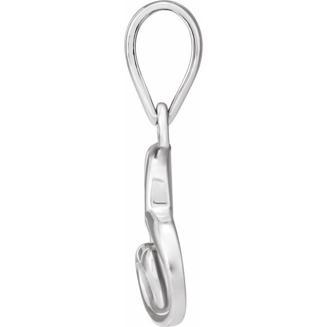 14K White Heart Pendant