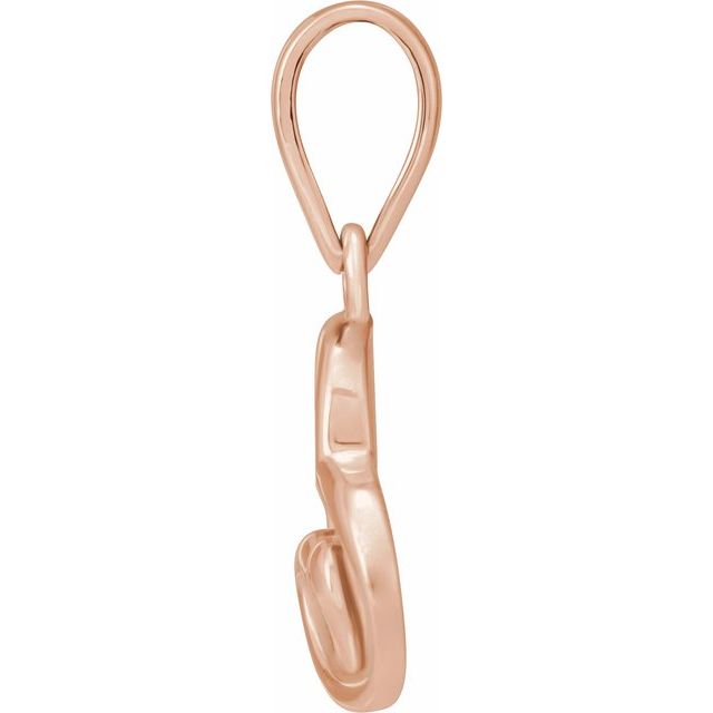 14K Rose Heart Pendant