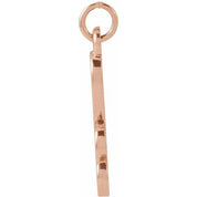 14K Rose Petite Initial H Pendant