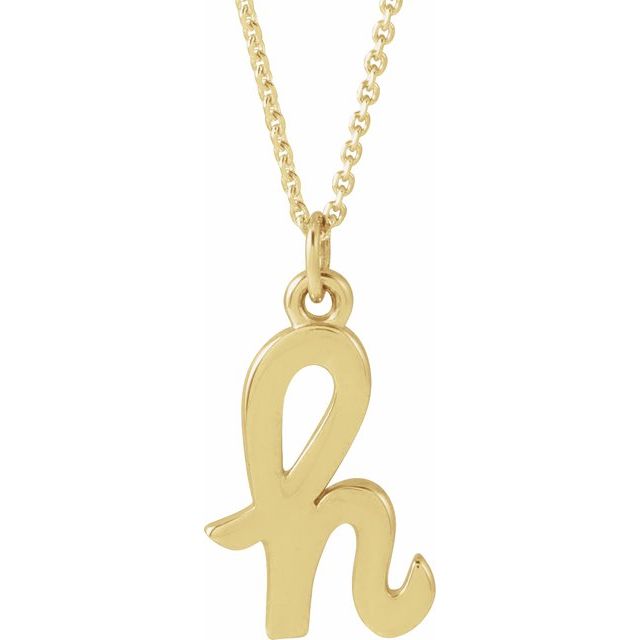 14K Yellow Petite Initial H 16" Necklace