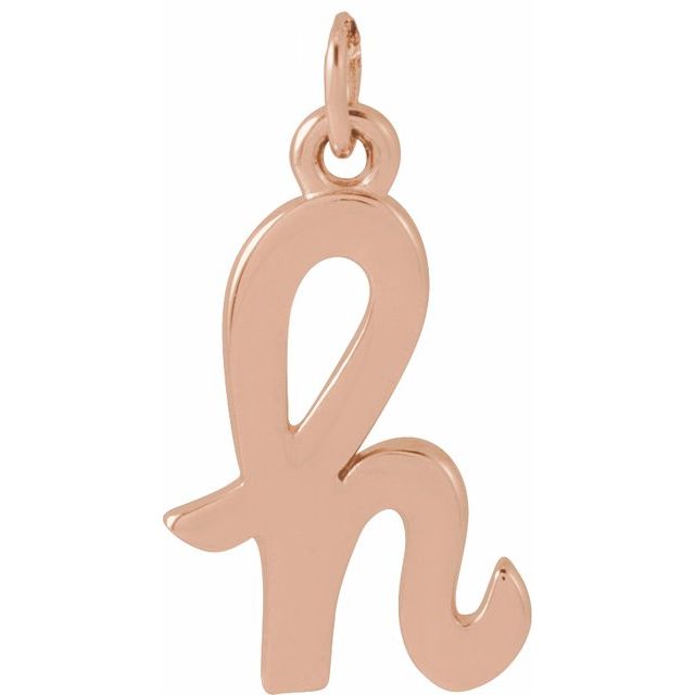 14K Rose Petite Initial H Pendant