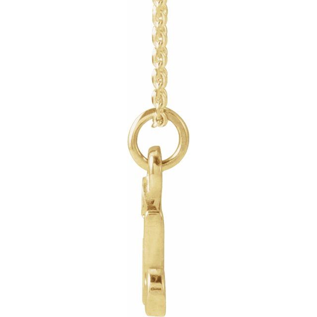 14K Yellow Petite Initial R 16" Necklace