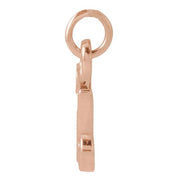 14K Rose Petite Initial R Pendant