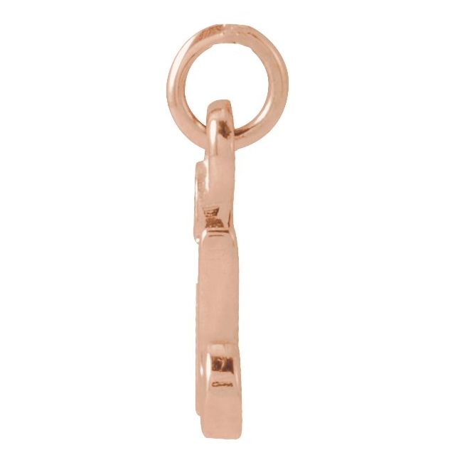 14K Rose Petite Initial R Pendant