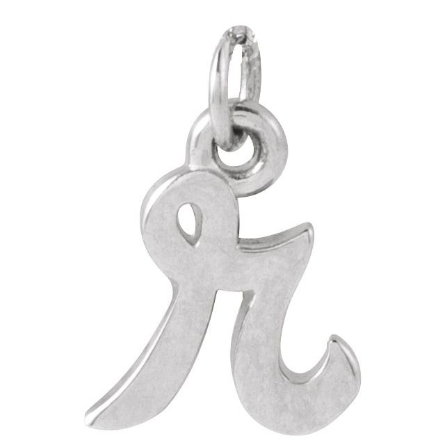 Platinum Petite Initial R Pendant