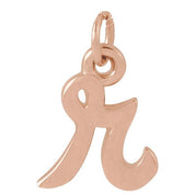 14K Rose Petite Initial R Pendant