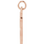 14K Rose Petite Initial G Pendant