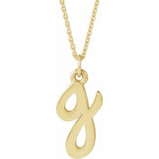 14K Yellow Petite Initial G 16" Necklace