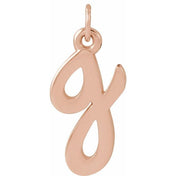 14K Rose Petite Initial G Pendant