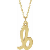 14K Yellow Petite Initial B 16" Necklace