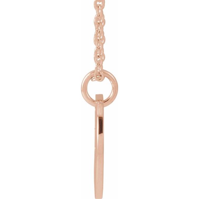 14K Rose Script Initial G 16-18" Necklace