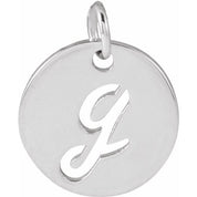 Platinum Script Initial G Pendant