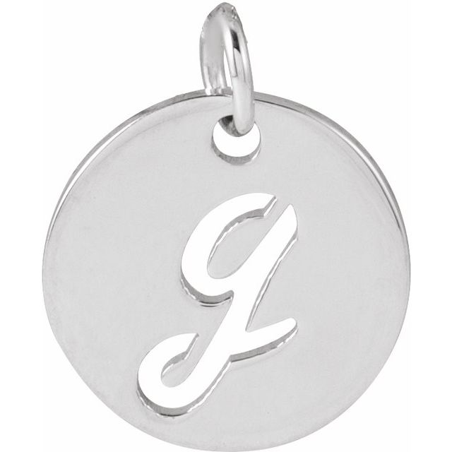 Platinum Script Initial G Pendant
