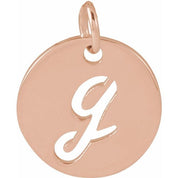14K Rose Script Initial G Pendant