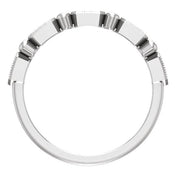 14K White .08 CTW Natural Diamond Stackable Ring