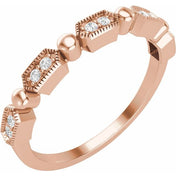 14K Rose .08 CTW Natural Diamond Stackable Ring