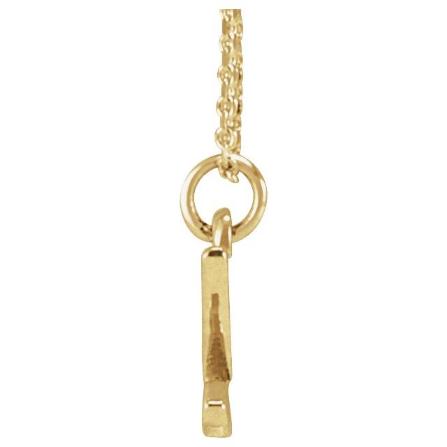 14K Yellow Petite Initial Z 16" Necklace