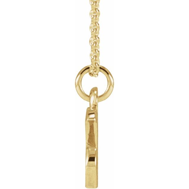 14K Yellow Petite Initial X 16" Necklace
