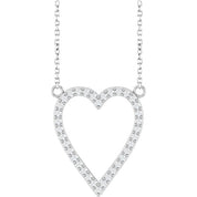 Sterling Silver 1/4 CTW Natural Diamond Heart 18" Necklace