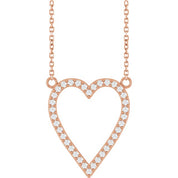 14K Rose 1/4 CTW Natural Diamond Heart 18" Necklace
