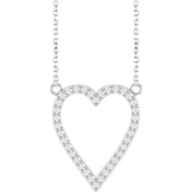 Platinum 1/4 CTW Natural Diamond Heart 18" Necklace