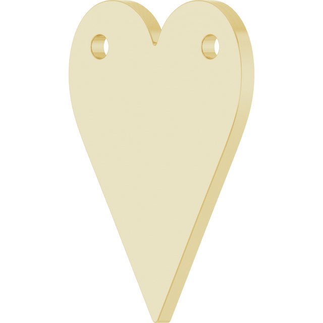 10K Engravable Heart Necklace Center