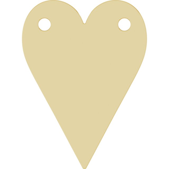 10K Engravable Heart Necklace Center