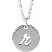 Platinum Script Initial R 16-18" Necklace