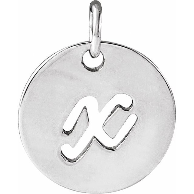 Platinum Script Initial X Pendant