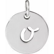 Sterling Silver Script Initial O Pendant