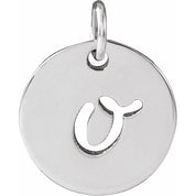 Platinum Script Initial O Pendant