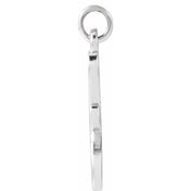 14K White Petite Initial F Pendant