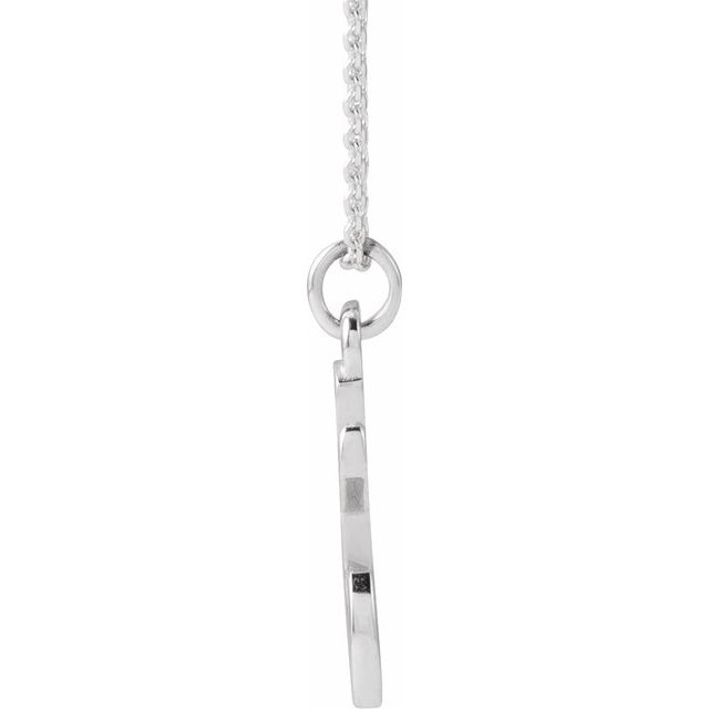 14K White Petite Initial T 16" Necklace