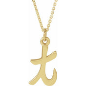14K Yellow Petite Initial T 16" Necklace