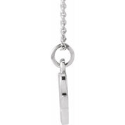 14K White Petite Initial W 16" Necklace
