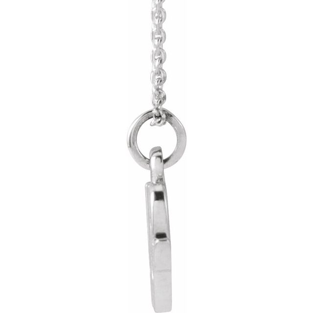 14K White Petite Initial W 16" Necklace