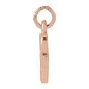 14K Rose Petite Initial W Pendant