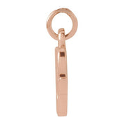 14K Rose Petite Initial W Pendant