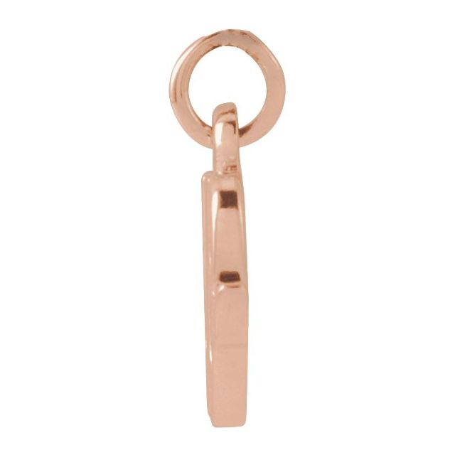14K Rose Petite Initial W Pendant