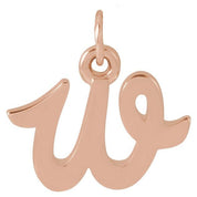 14K Rose Petite Initial W Pendant