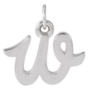 Platinum Petite Initial W Pendant