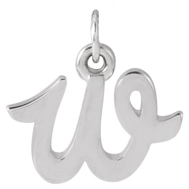 Platinum Petite Initial W Pendant