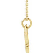 14K Yellow Petite Initial U 16" Necklace