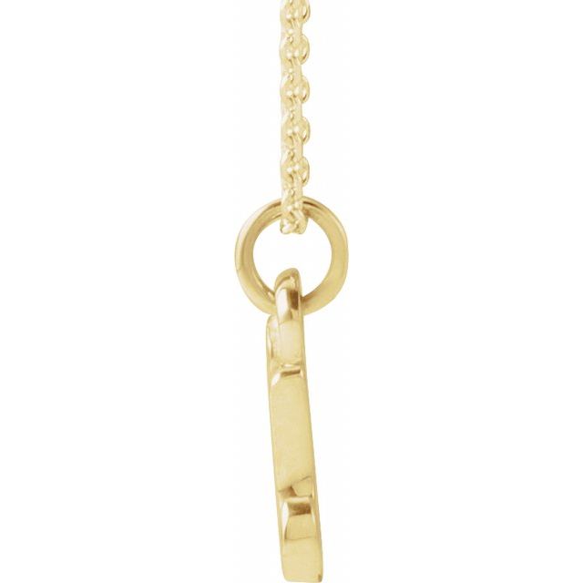 14K Yellow Petite Initial U 16" Necklace