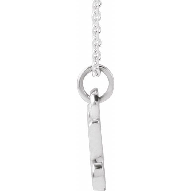 14K White Petite Initial U 16" Necklace