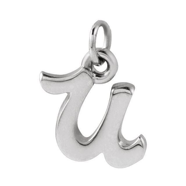 Platinum Petite Initial U Pendant