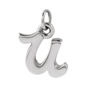 14K White Petite Initial U Pendant