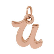 14K Rose Petite Initial U Pendant
