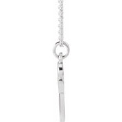 14K White Petite Initial P 16" Necklace