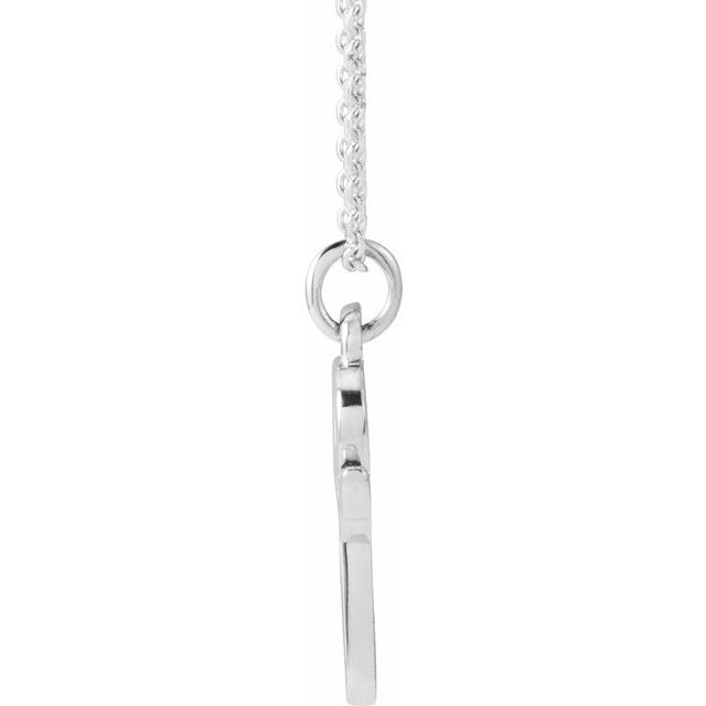 14K White Petite Initial P 16" Necklace